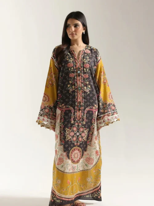 Midi Length Dress Wrapped Button Detailed